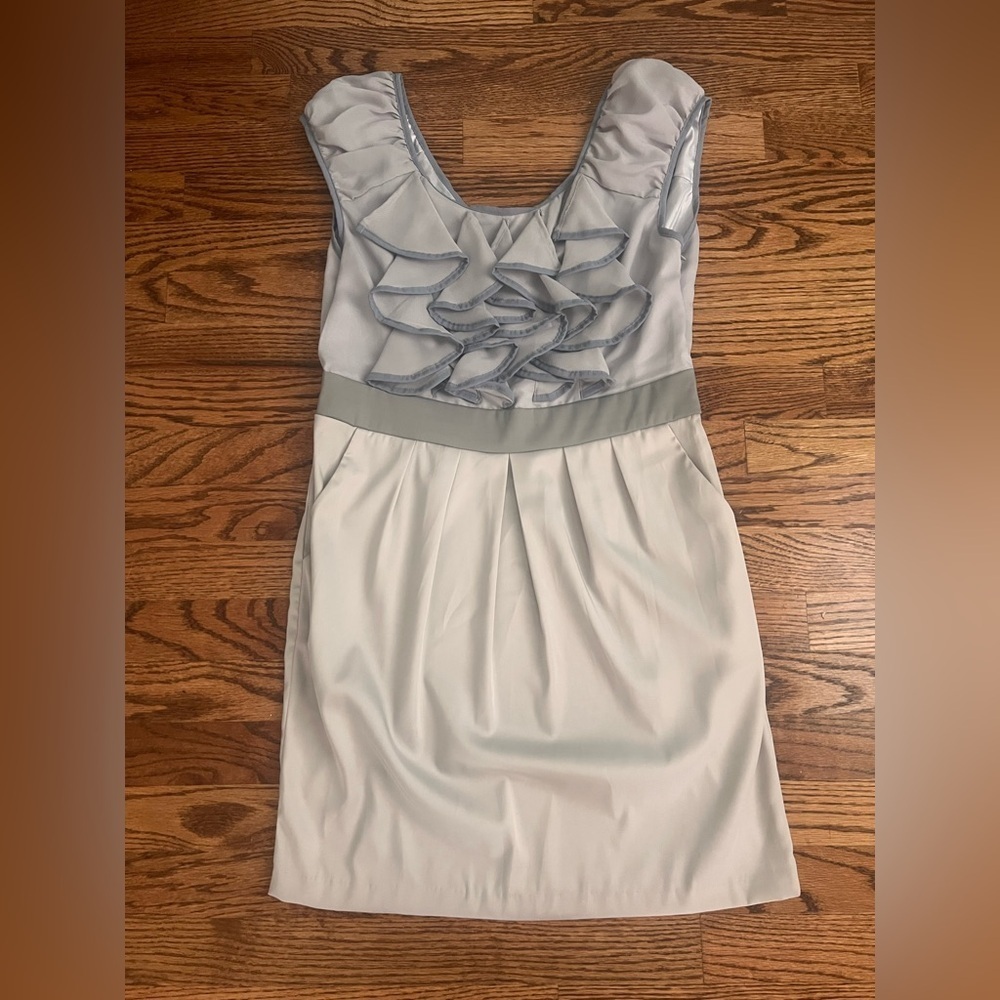 TCEC Gray Sheath Mini Dress Sleeveless Scoop Neck Cocktail W/ Pockets - Large